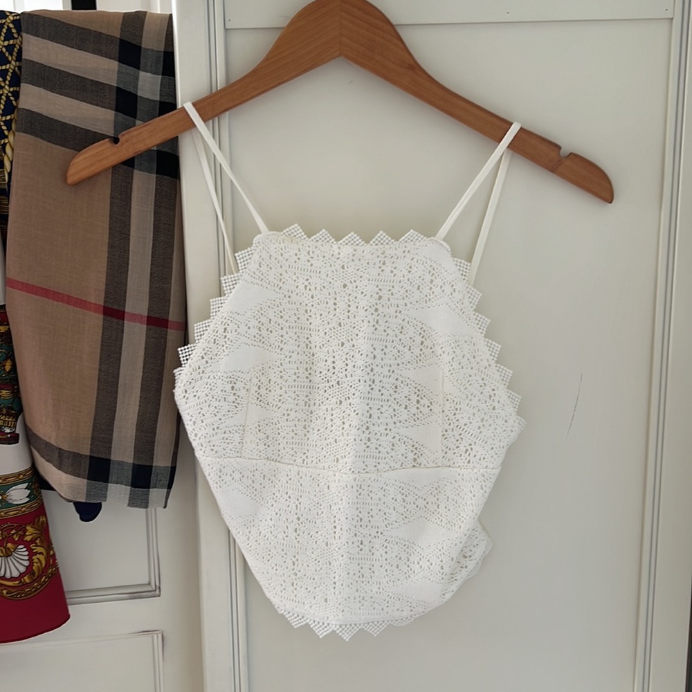 Topshop White Knit Blouse Top